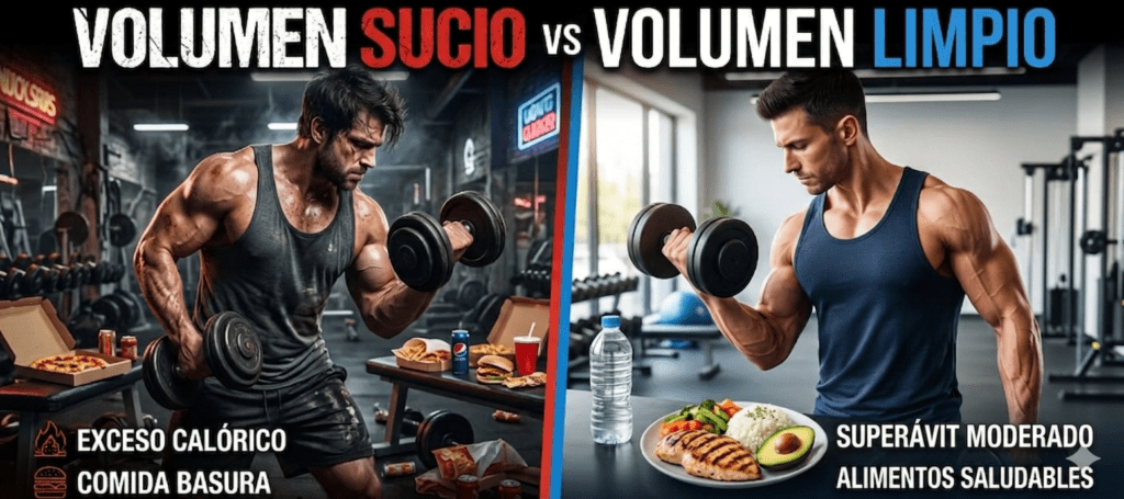 Volumen sucio vs volumen limpio, ¿cuál es mejor para ganar músculo? diferencias volumen sucio y volumen limpio